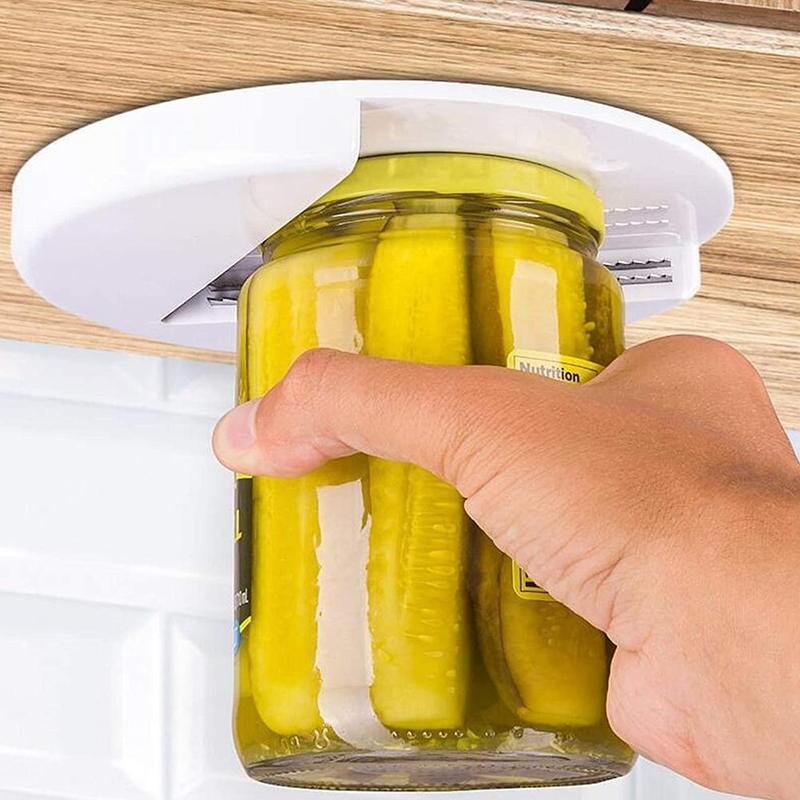 Under-Cabinet Self-Adhesive Jar Opener: Easy Lid Remover for Single-Handed Use