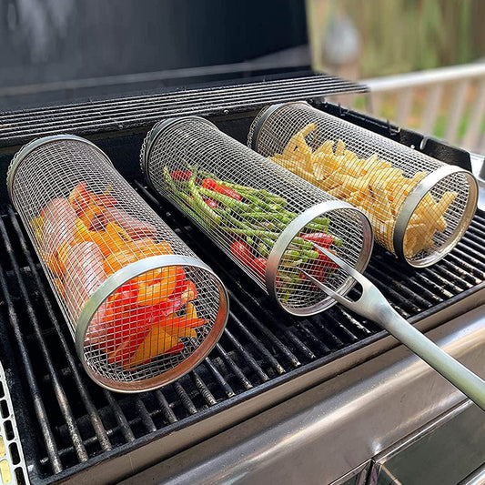 Portable Rolling BBQ Grilling Basket: Essential Outdoor Cooking Tool