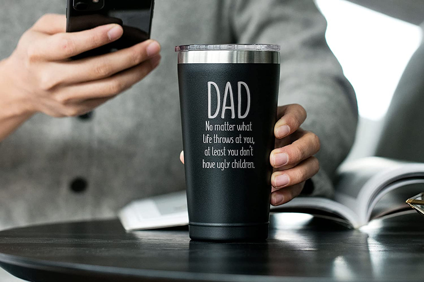 Humorous Dad's Coffee Tumbler: Funny Father's Day Gift, 16oz