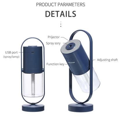 Experience the Enchantment: USB Air Humidifier with Projection Night Lights - Ultrasonic Mist Maker