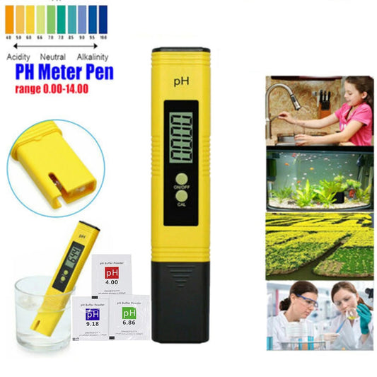 High Precision Digital pH Meter - 0.01 pH Accuracy, 0-14 pH Range