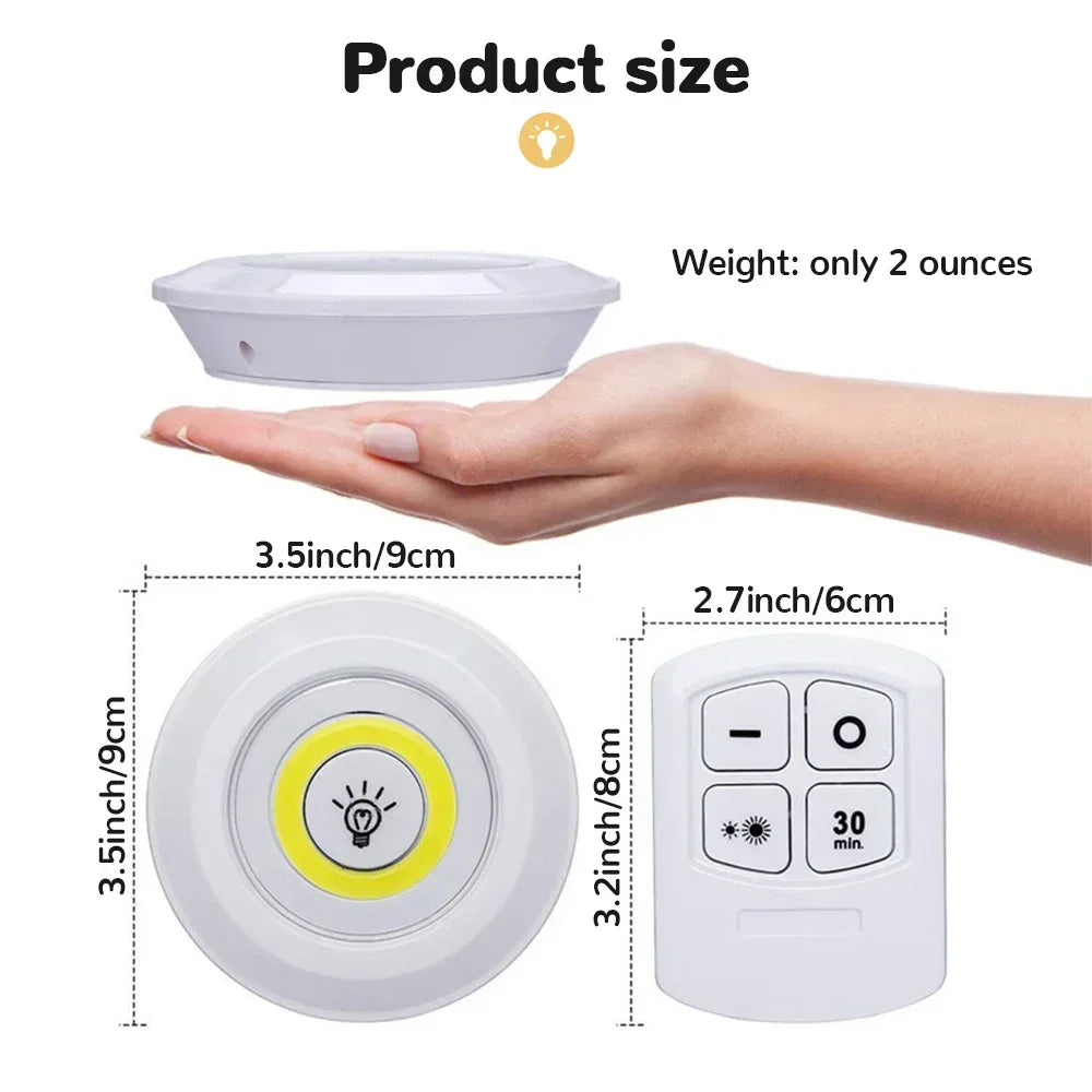 3W Super Bright Cob: Wireless Dimmable LED Nightlight for Home and Kitchen