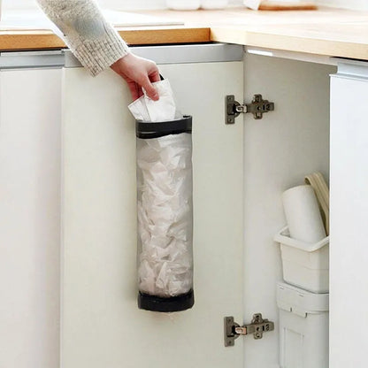 Efficient Kitchen Organization: Wall-Mount Plastic Bag Holder for Home Grocery Bags and Trash Management