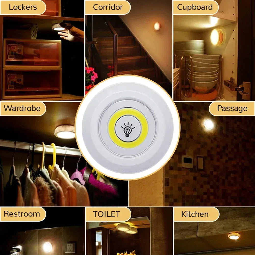 3W Super Bright Cob: Wireless Dimmable LED Nightlight for Home and Kitchen