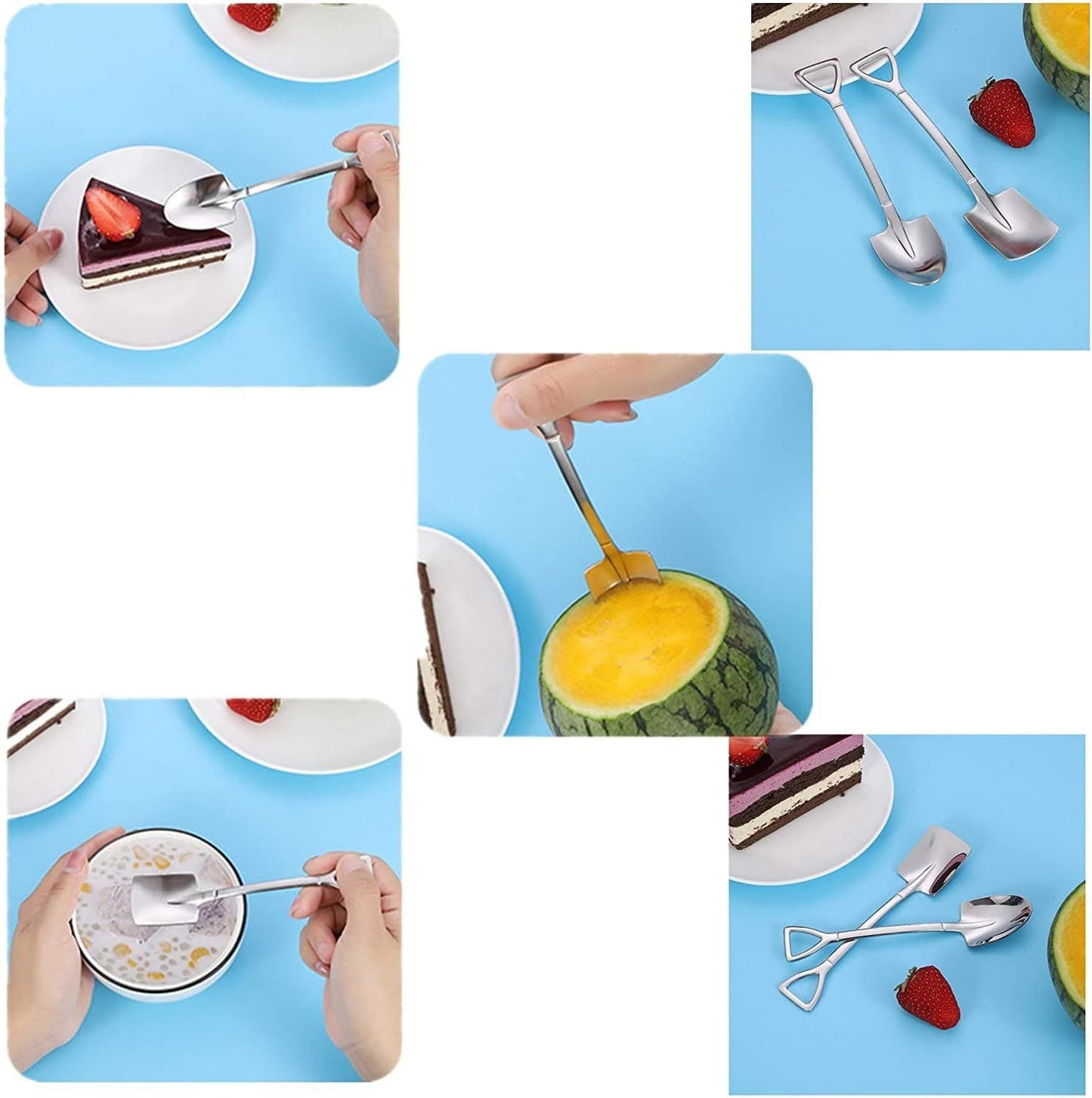 4.8” 4-Piece Shovel Shape Dessert Spoon Set