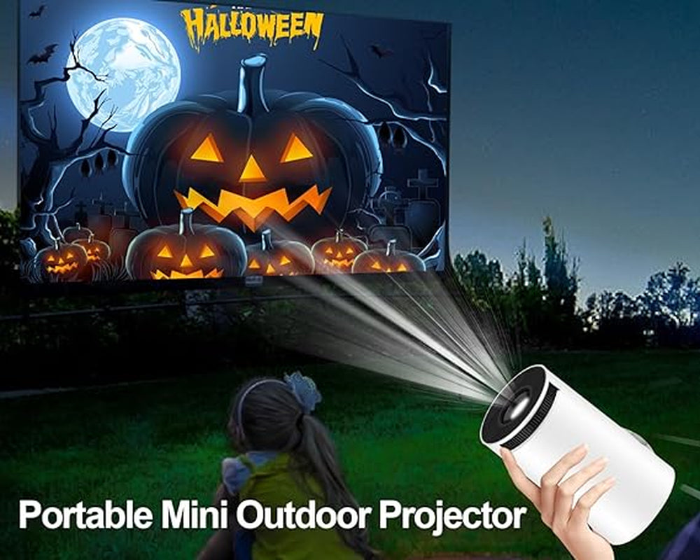 180° Rotatable 4K Mini Projector with 200'' Screen, WiFi 6, 1080P, and BT 5.0