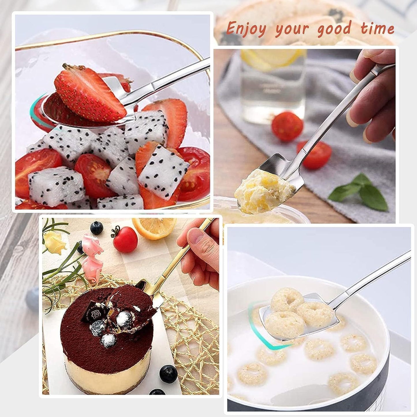 4.8” 4-Piece Shovel Shape Dessert Spoon Set