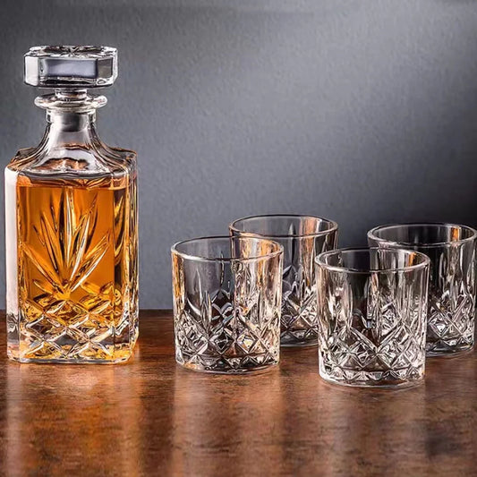 5-Piece Whiskey Decanter Set Premium Gift Box for Men and Women