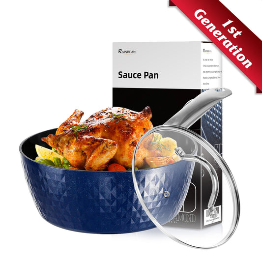 Induction Saucepan with Lid, 20cm 1.8L Non-Stick Milk Pan